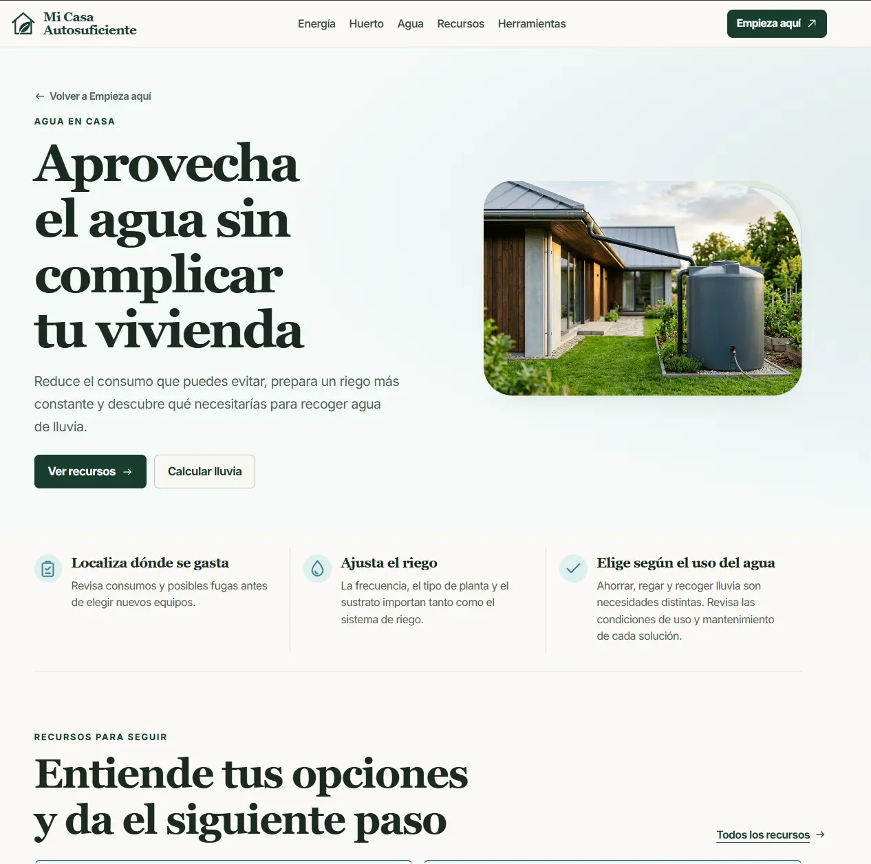 Mi Casa Autosuficiente · recurs sobre aigua a casa